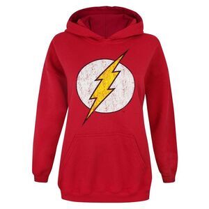 Flash Womens/Ladies Distressed Logo Hoodie / Red